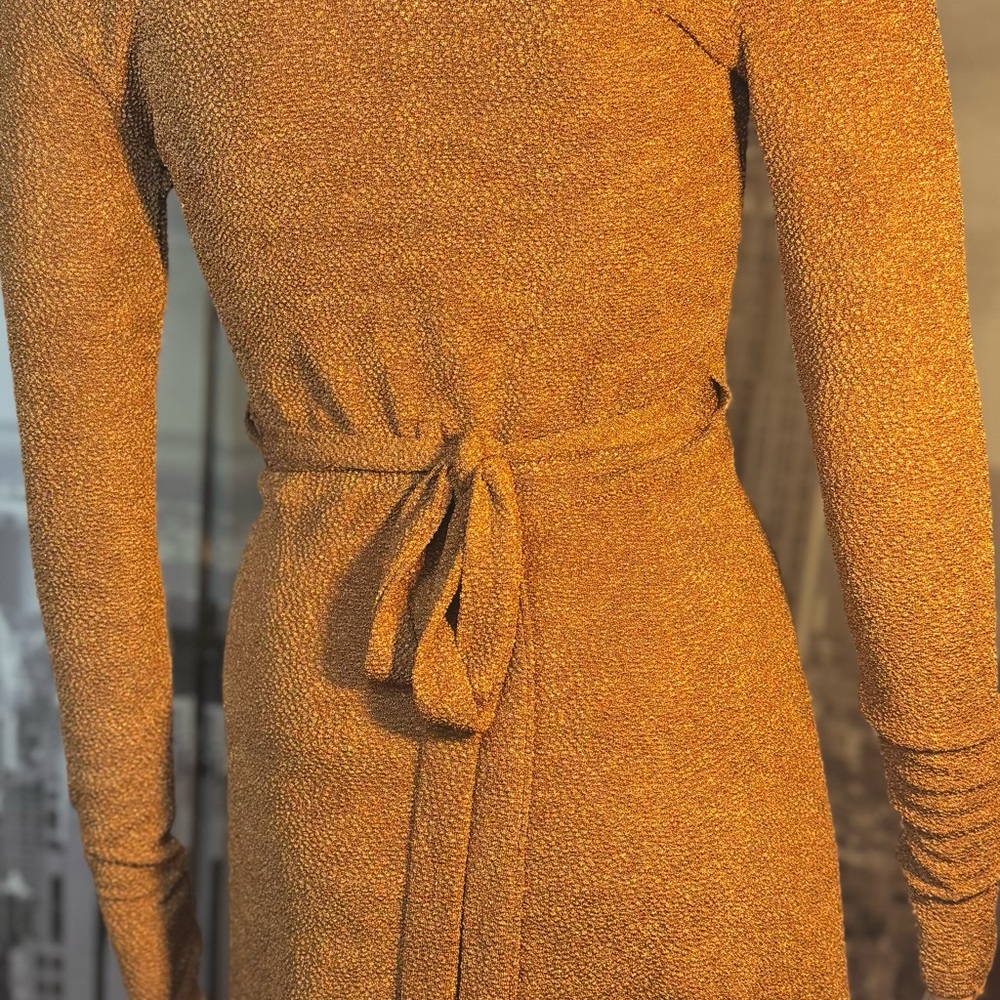 Urban Outfitters Long Sleeve Wrap Dress in Mustard Color